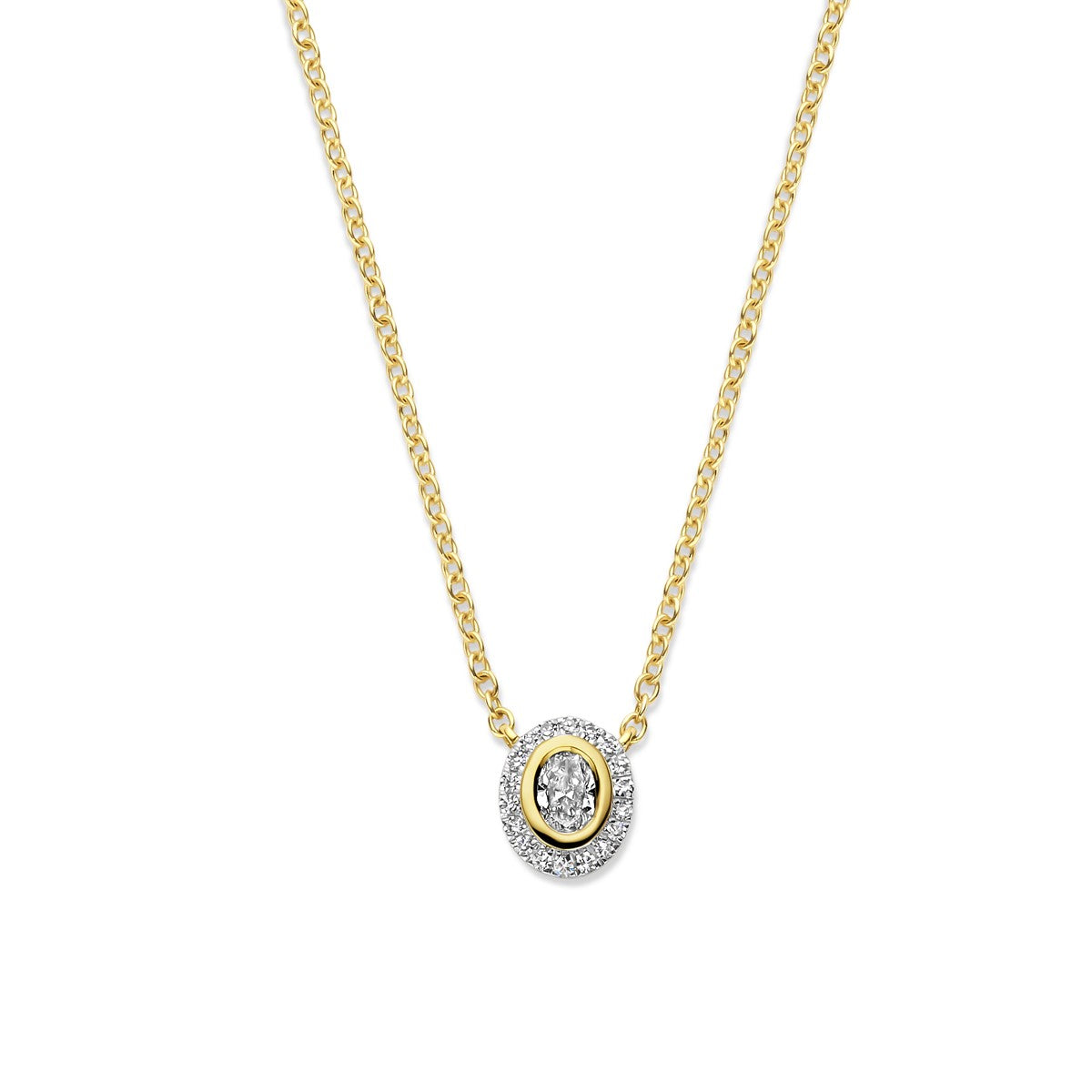 Fantasy Collection Collier diamant 40 - 42 - 44 cm 0.25ct h si 14K geelgoud