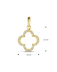 14K geelgoud hanger klavertje diamant 0.07ct h si 17 mm 4032223 - PansiteNederland.nl