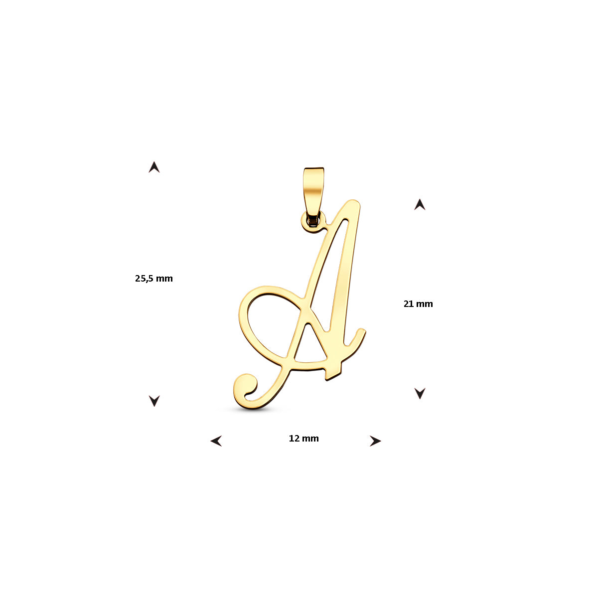 Hanger sierletter A 21 mm 14K geelgoud #Letter_A