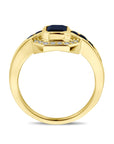 14K Geelgoud Ring Saffier En Diamant 0.20Ct H Si 4032314 - PansiteNederland.nl