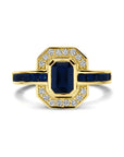 14K Geelgoud Ring Saffier En Diamant 0.20Ct H Si 4032314 - PansiteNederland.nl