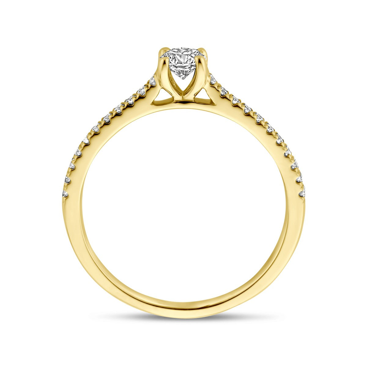 Fantasy Collection Ring lab grown diamant 0.39ct h si 14K geelgoud