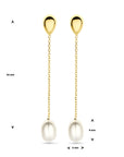 14K Geelgoud Oorhangers Parel 46 Mm 4032352 - PansiteNederland.nl