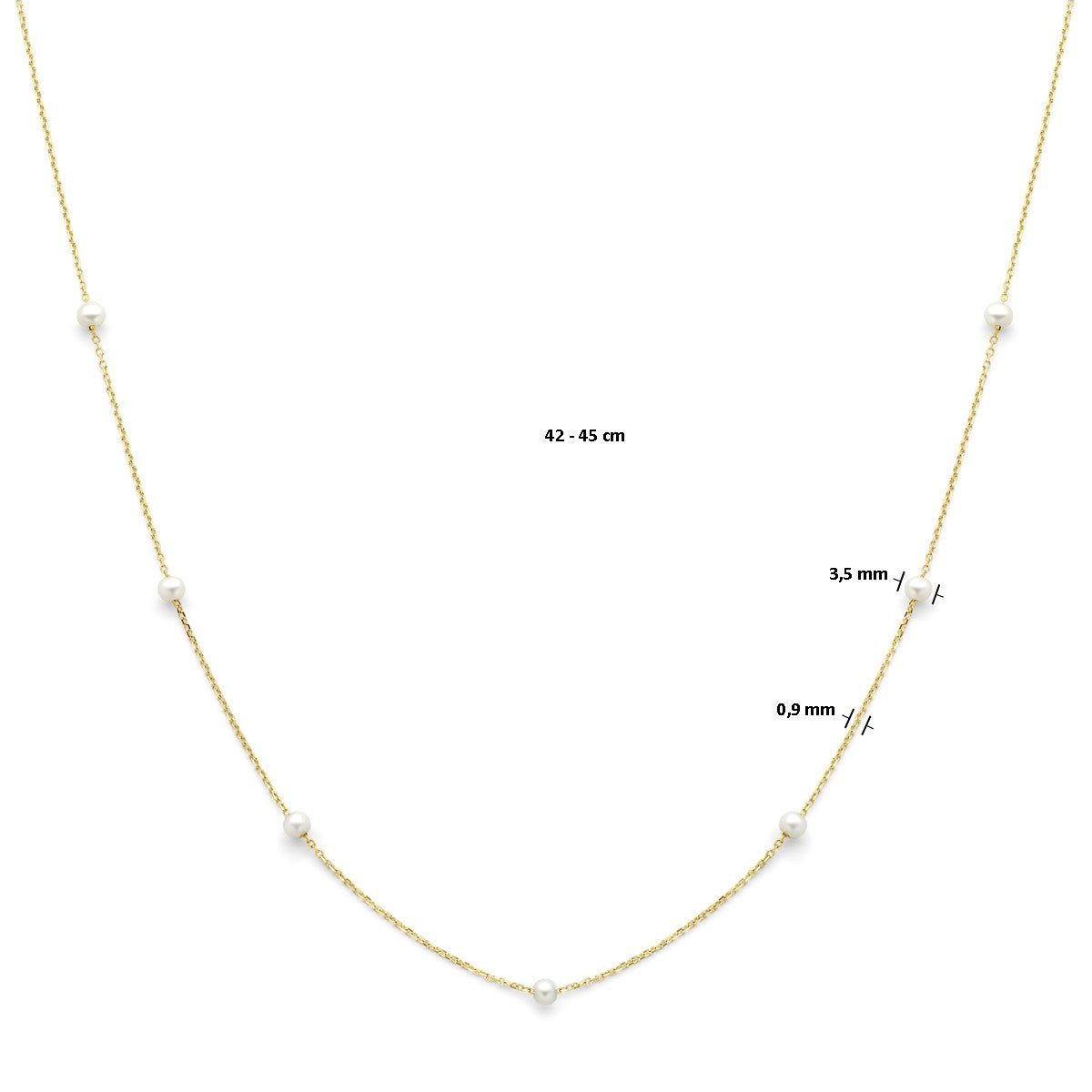 Fantasy Collection Collier parels 42 - 45 cm 14K geelgoud