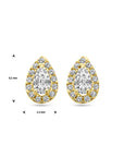 14K Geelgoud Oorknoppen Druppel En Zirkonia 8,5 Mm 4032363 - PansiteNederland.nl