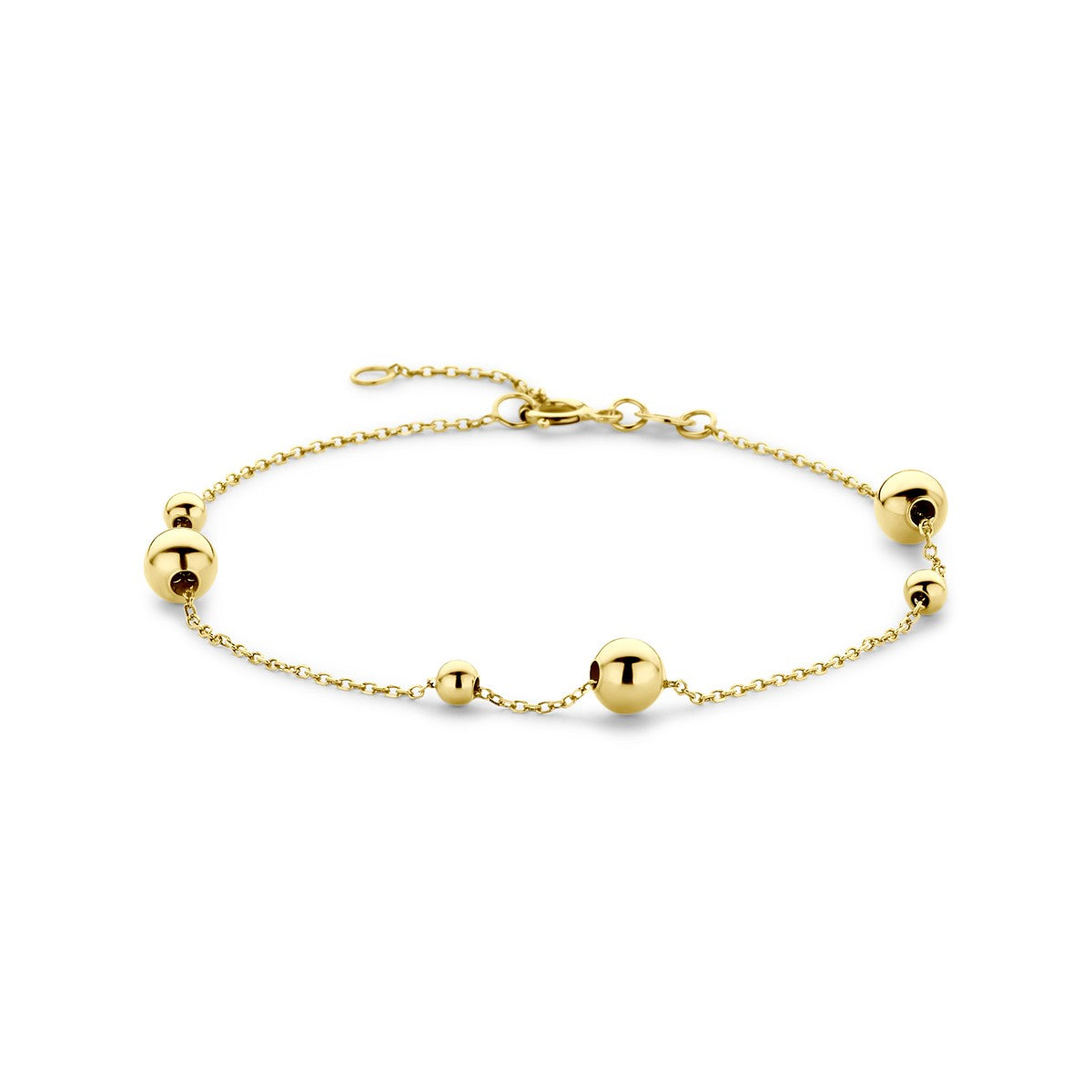 Fantasy Collection Armband bolletjes 16,5 - 18,5 cm 14K geelgoud