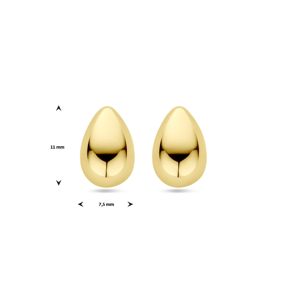 Fantasy Collection Oorbellen druppel 11 mm 14K geelgoud