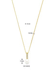 14K geelgoud collier zirkonia en parel 42 - 45 cm 4032380 - PansiteNederland.nl
