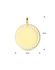 14K geelgoud graveerhanger 16 mm 4032409 - PansiteNederland.nl