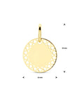 14K geelgoud graveerhanger 12 mm 4032410 - PansiteNederland.nl