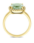14K Geelgoud Ring Groen Amethist En Diamant 0.14Ct H Si 4032439 - PansiteNederland.nl