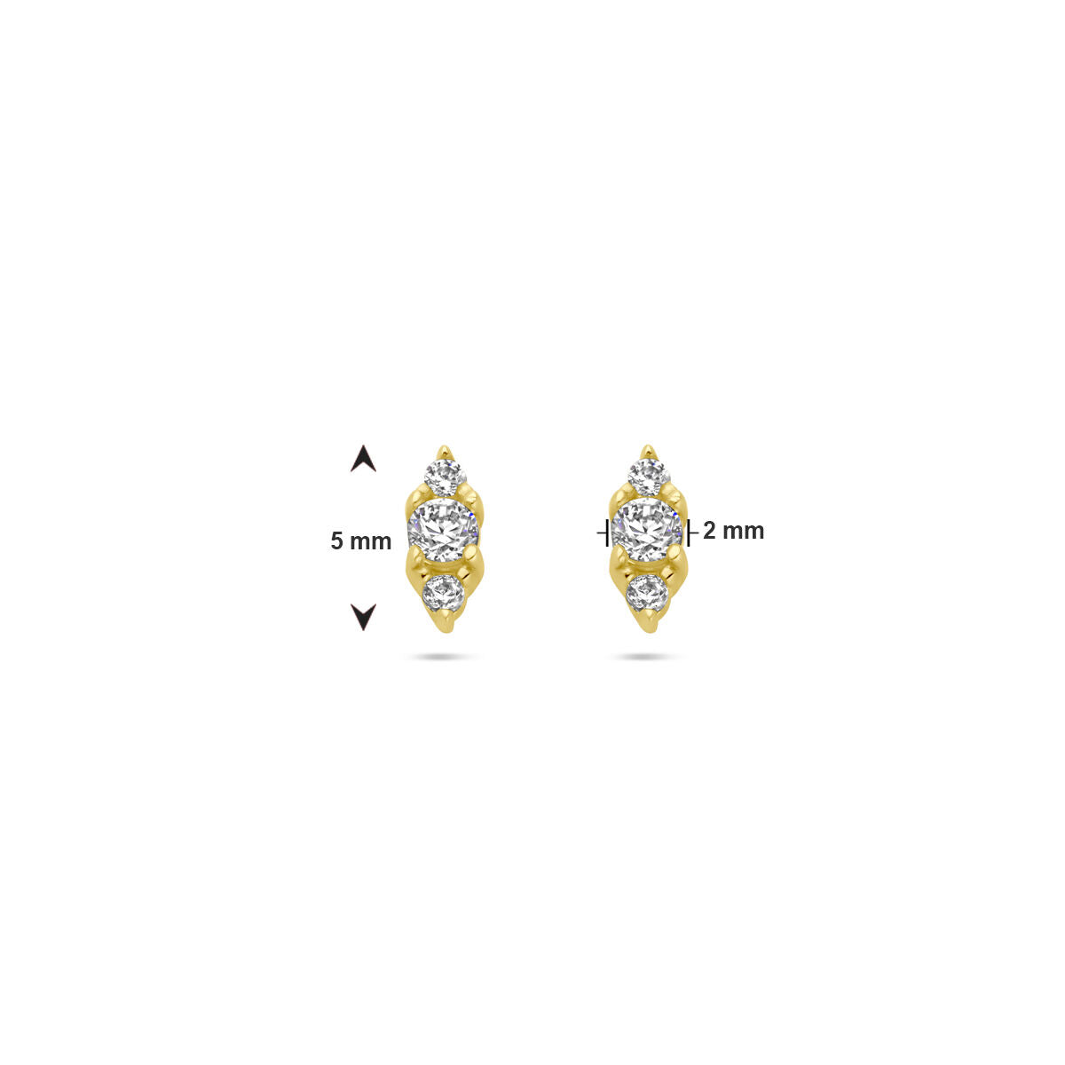 Fantasy Collection Oorbellen zirkonia 14K geelgoud