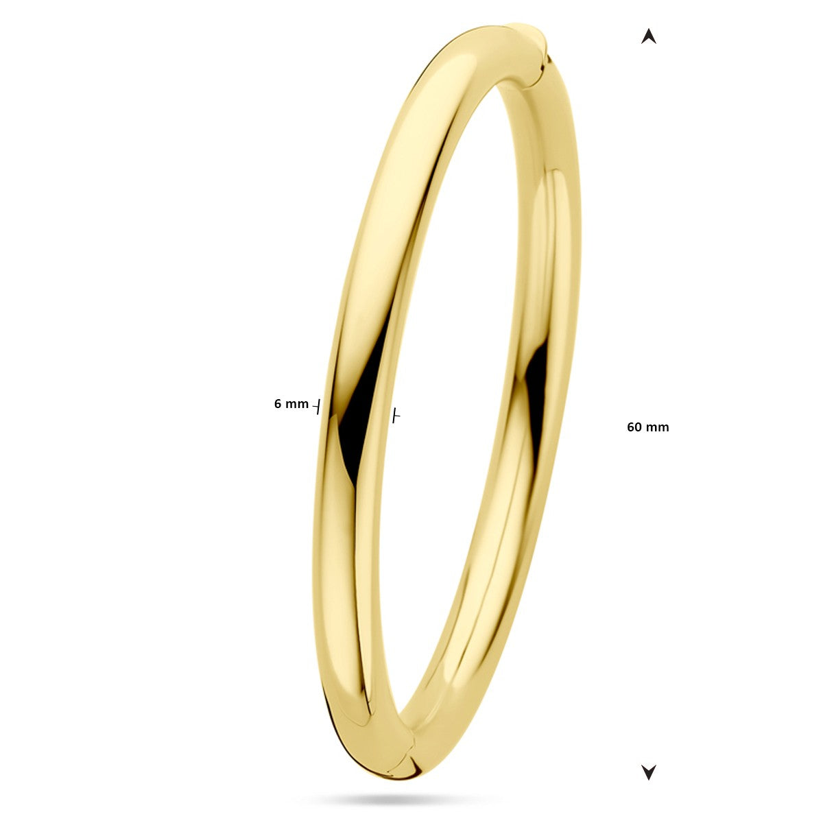 Fantasy Collection Bangle scharnier ronde buis 6 x 60 mm 14K geelgoud