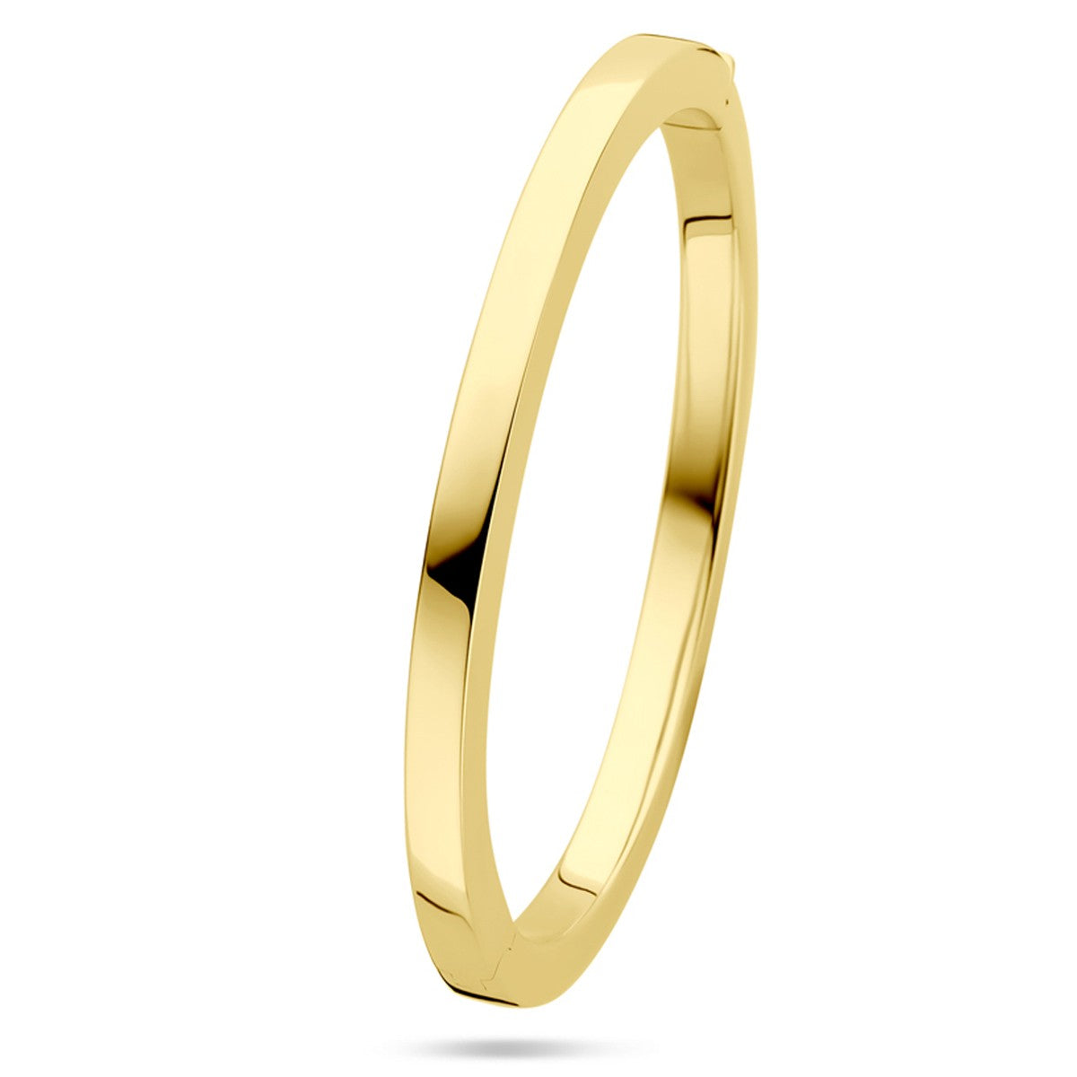 Fantasy Collection Bangle scharnier vlakke buis 5 x 60 mm 14K geelgoud