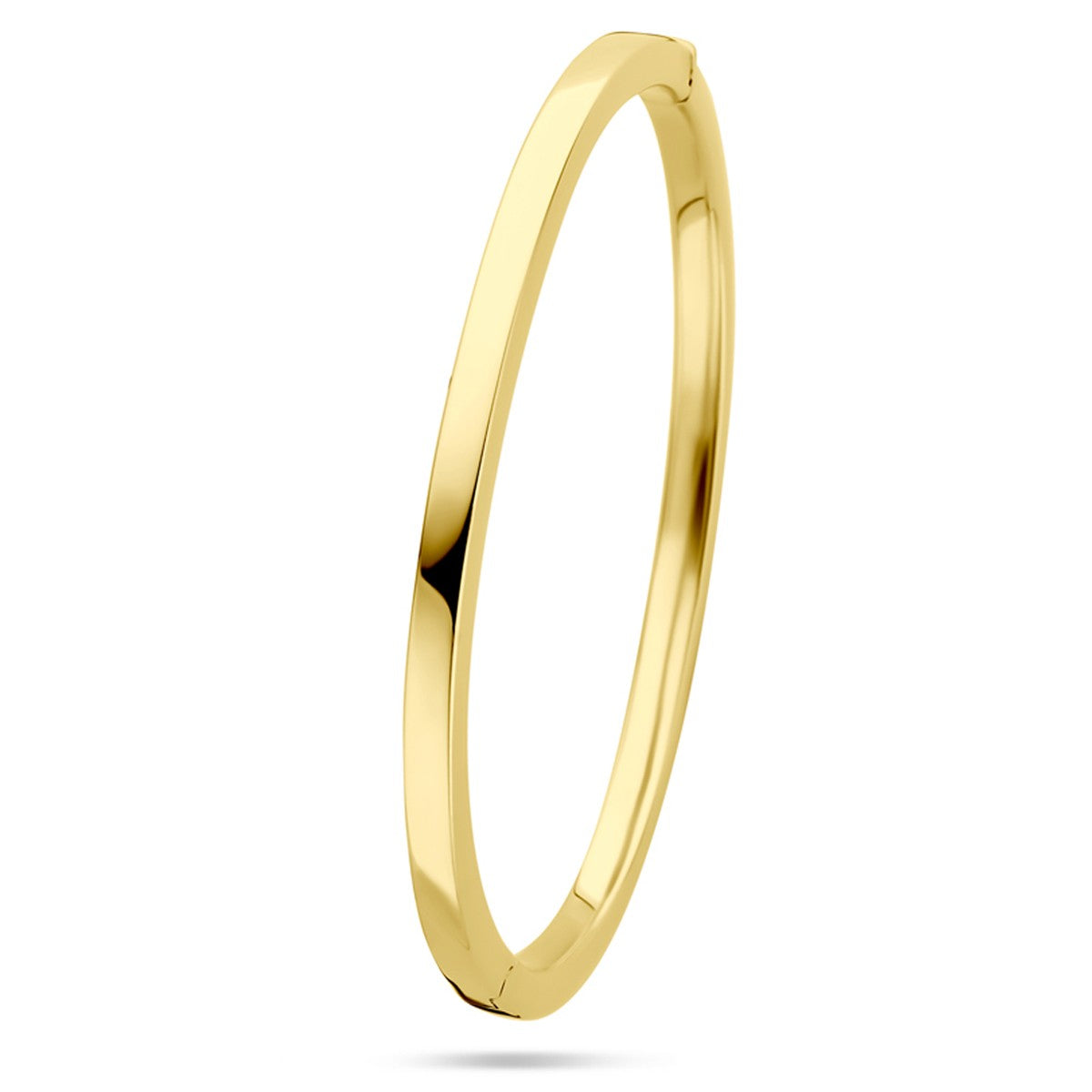 Fantasy Collection Bangle scharnier vlakke buis 4 x 60 mm 14K geelgoud