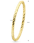 14K Geelgoud Bangle Scharnier Buis Gedraaid 4,0 X 60 Mm 4032791 - PansiteNederland.nl