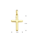 14K geelgoud hanger kruis 23 mm 4032795 - PansiteNederland.nl