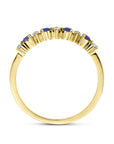 14K Geelgoud Ring Blauw Saffier En Diamant 0.08Ct H Si 4032800 - PansiteNederland.nl