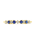 14K Geelgoud Ring Blauw Saffier En Diamant 0.08Ct H Si 4032800 - PansiteNederland.nl