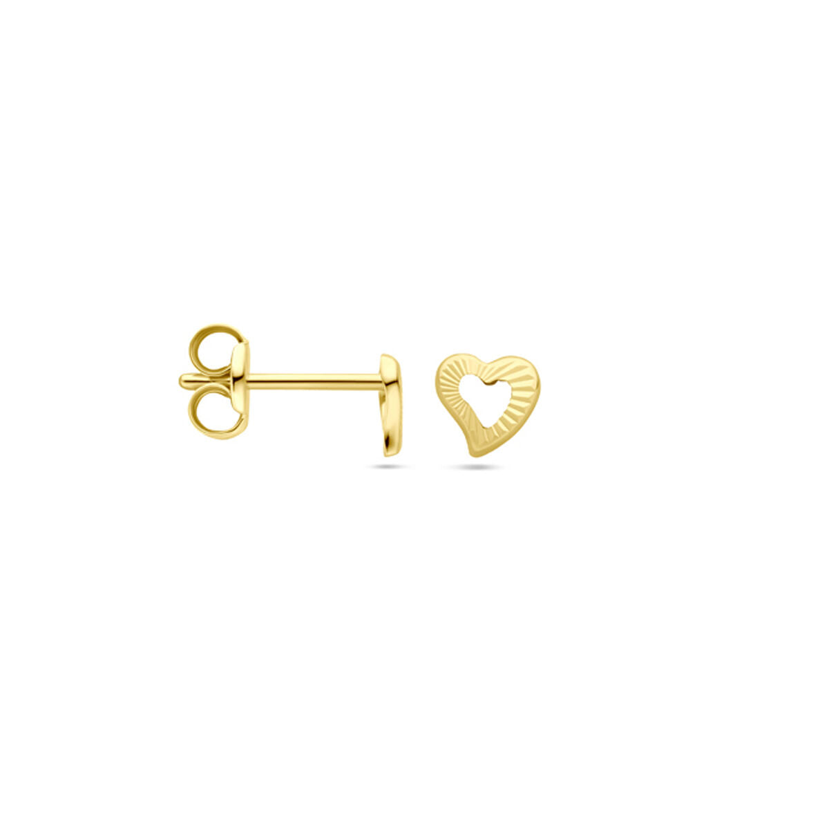 Fantasy Collection Oorbellen hart 4,5 mm 14K geelgoud