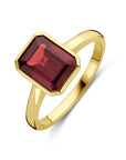 14K Geelgoud Ring Granaat 4032858 - PansiteNederland.nl