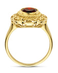 14K Geelgoud Ring Granaat 4032939 - PansiteNederland.nl