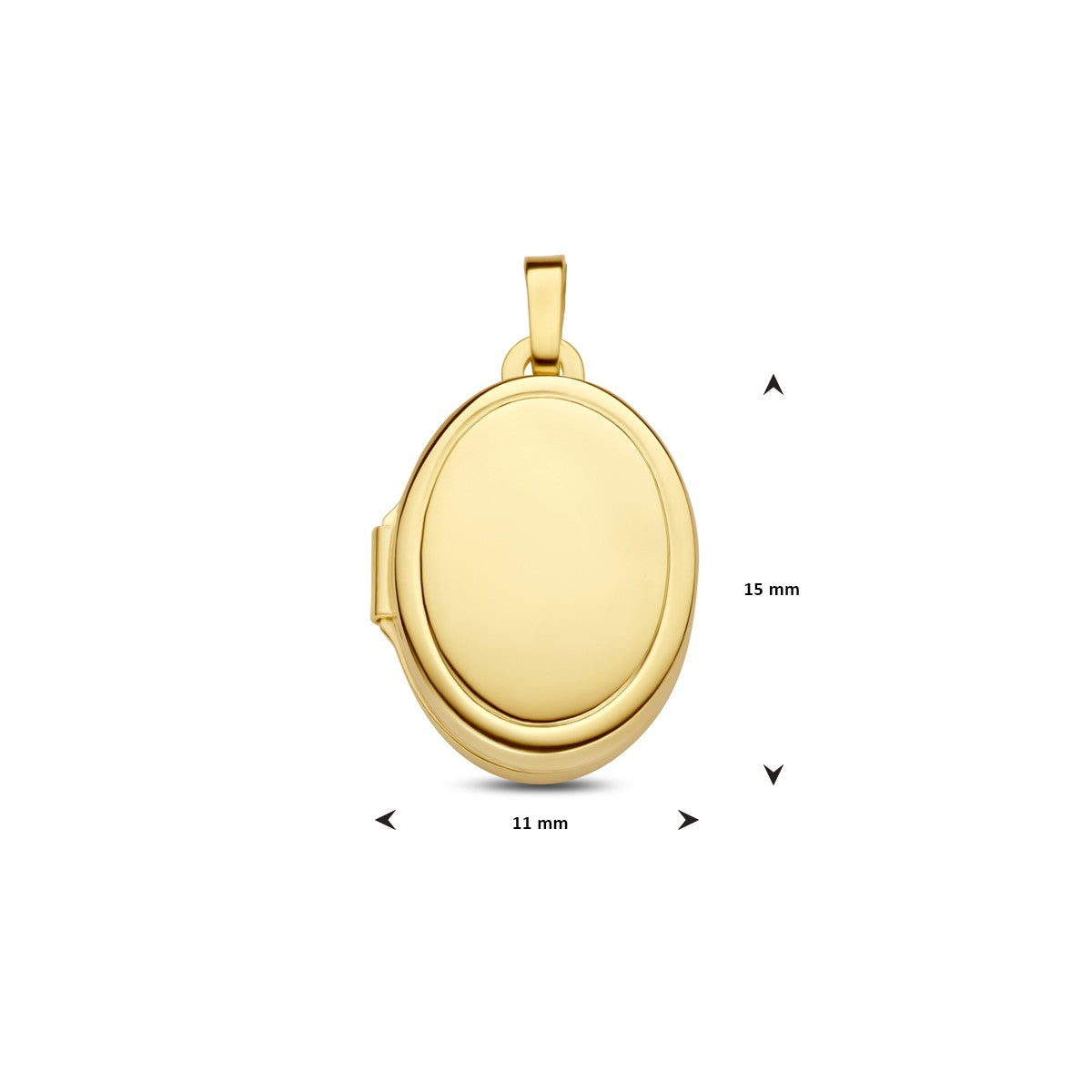 Fantasy Collection Medaillon ovaal 15 mm 14K geelgoud hanger