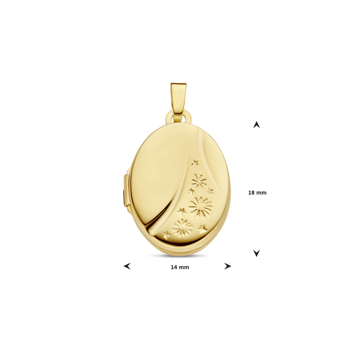 Fantasy Collection Medaillon ovaal 26 mm 14K geelgoud hanger