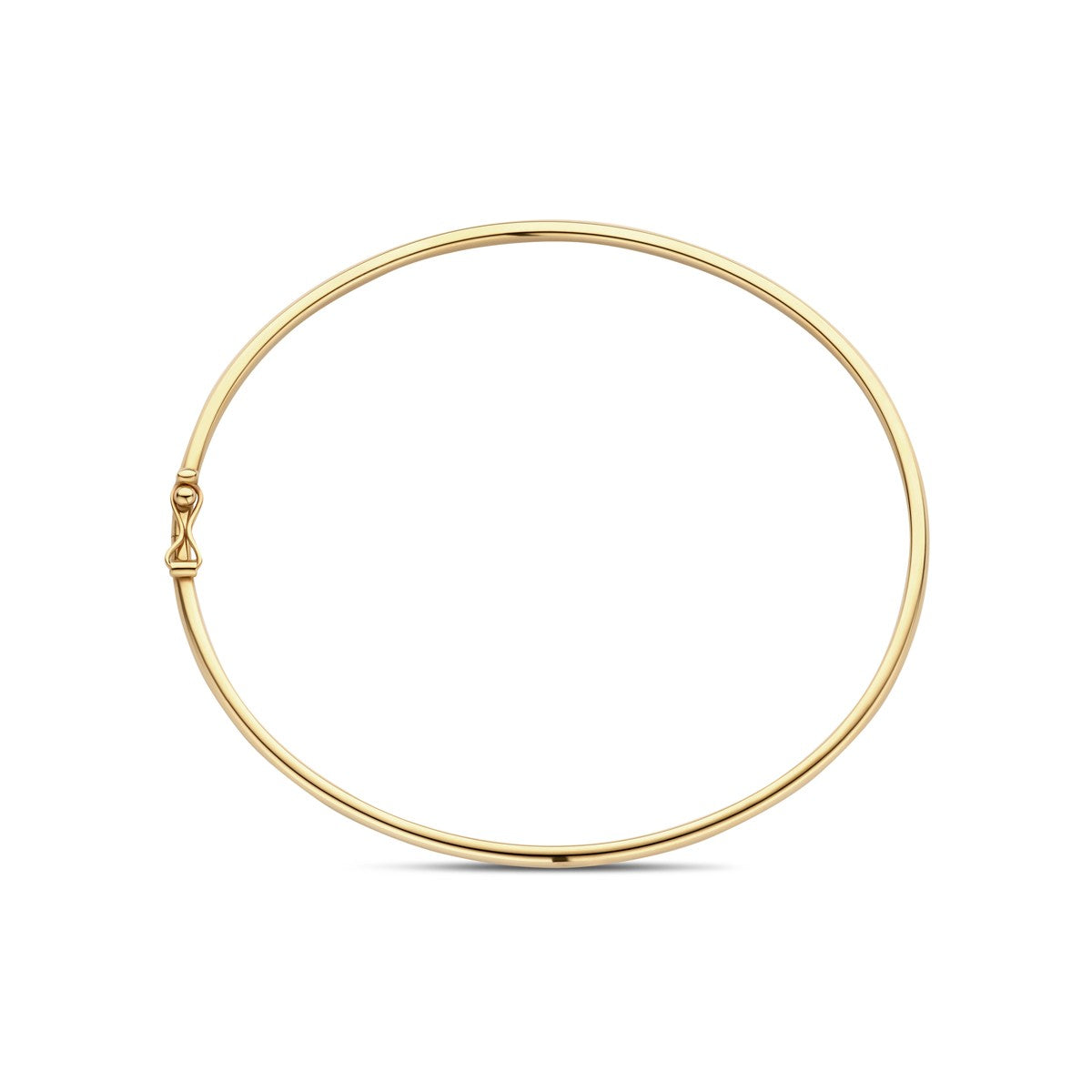 Fantasy Collection Bangle dop ronde buis 1,8 mm 60 x 52 mm 14K geelgoud