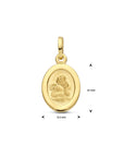 14K geelgoud hanger ovaal engel poli/mat 19 mm 4033121 - PansiteNederland.nl
