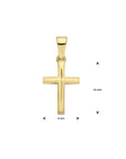 14K geelgoud hanger kruis mat gediamanteerd 13 mm 4033128 - PansiteNederland.nl