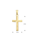 14K geelgoud hanger kruis gehamerd 18 mm 4033129 - PansiteNederland.nl