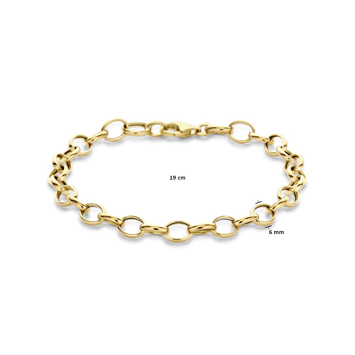 Armband fantasie schakel 6,0 mm 19 cm 14K geelgoud
