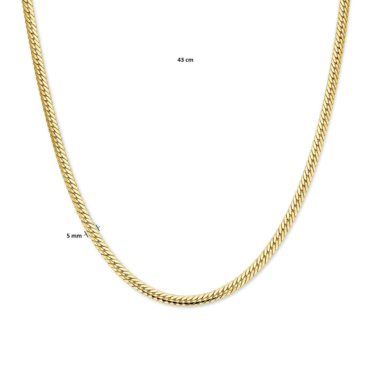 Fantasy Collection Collier gourmette 5 mm 43 cm 14K geelgoud