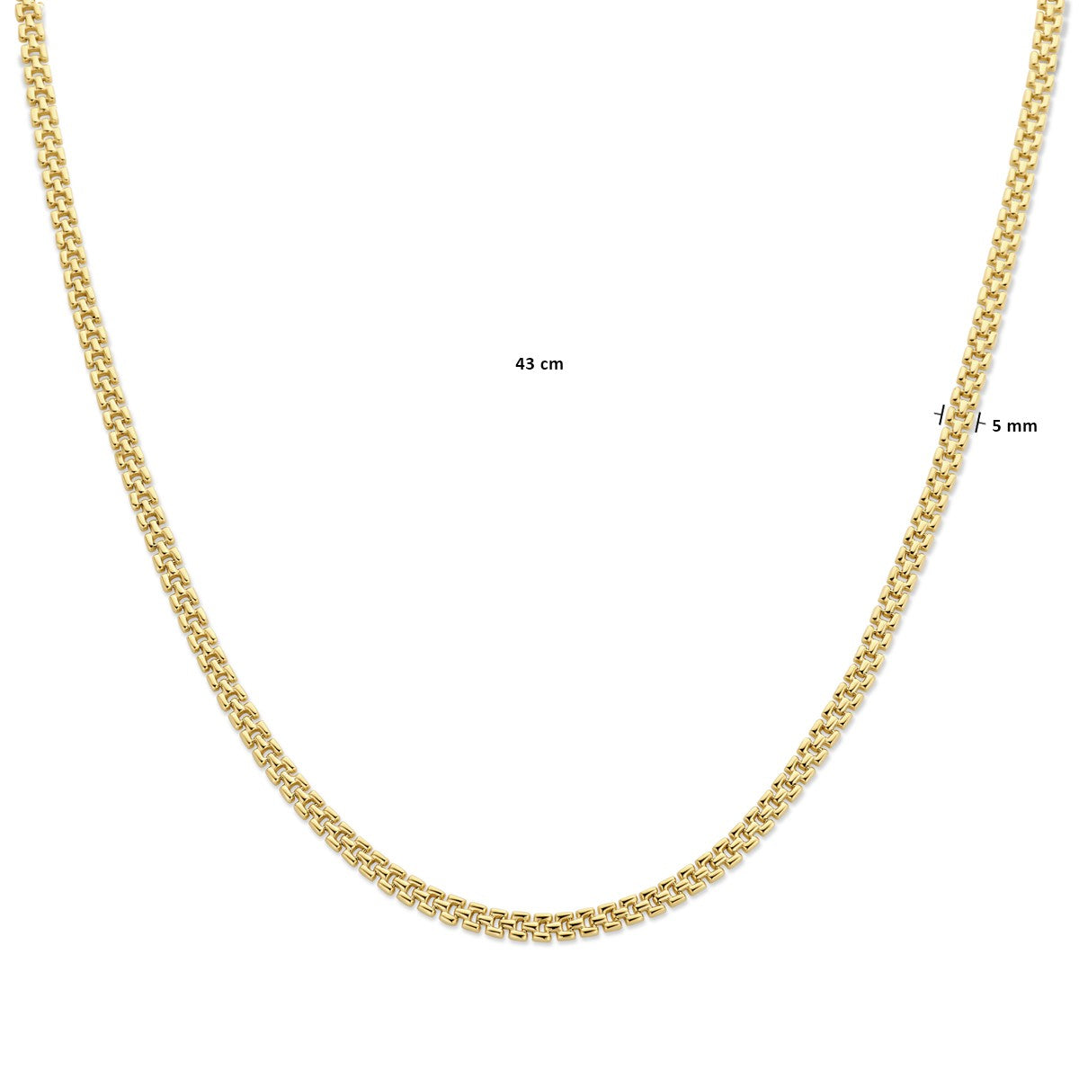 Fantasy Collection Collier panter 5 mm 43 cm 14K geelgoud