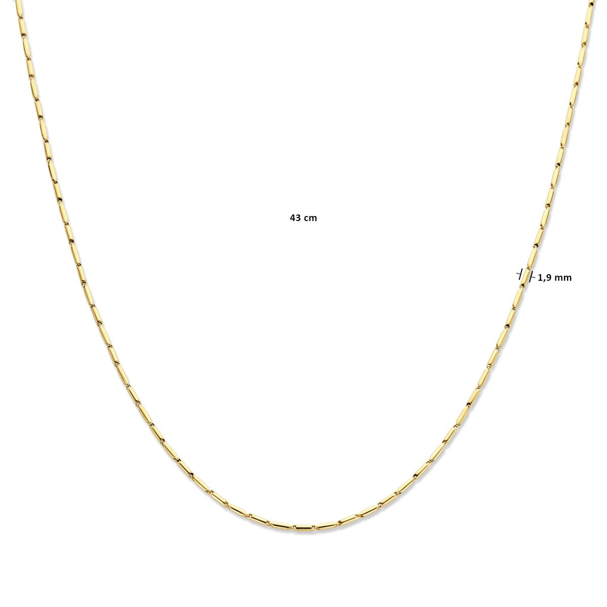 Fantasy Collection Collier 1,9 mm 43 cm 14K geelgoud