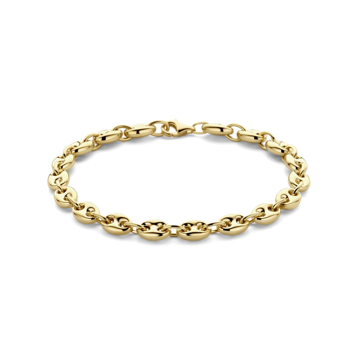 Fantasy Collection Armband koffieboon 6 mm 19 cm 14K geelgoud