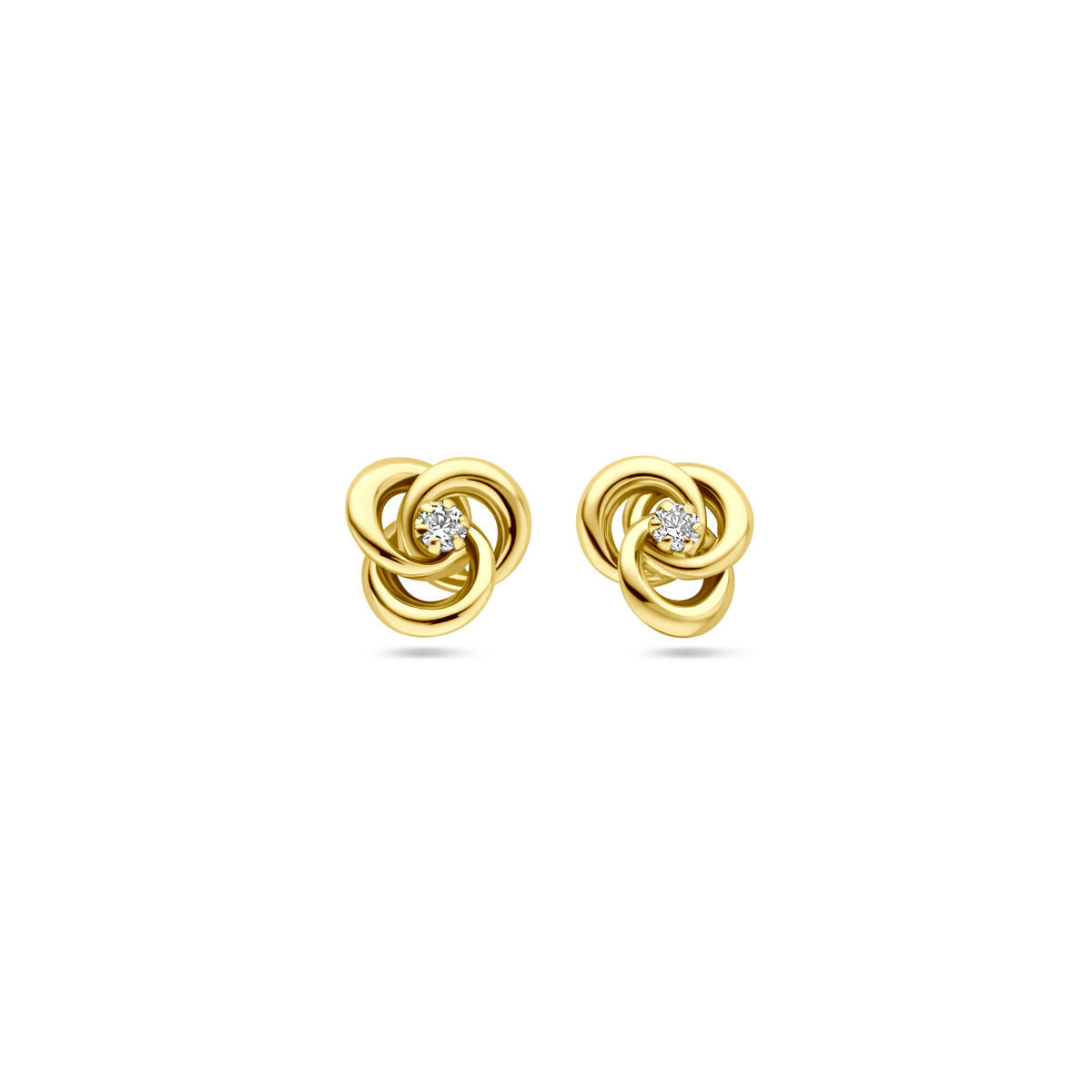 Fantasy Collection Oorbellen zirkonia 7 mm 14K geelgoud