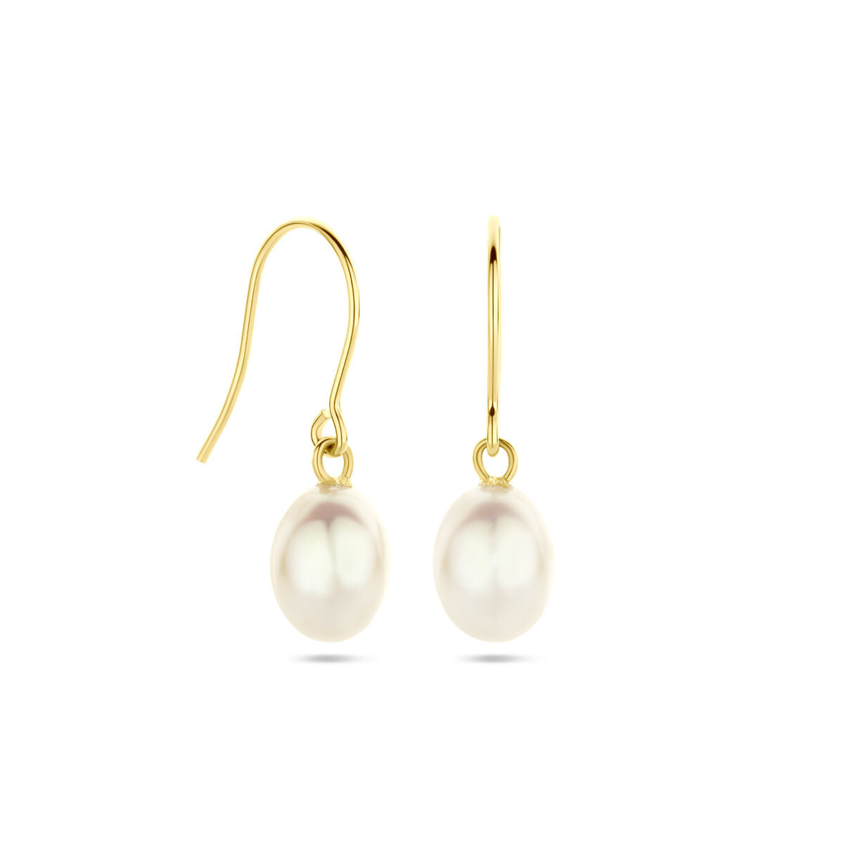 Fantasy Collection Hangende oorbellen franse haak zirkonia 23 mm 14K geelgoud