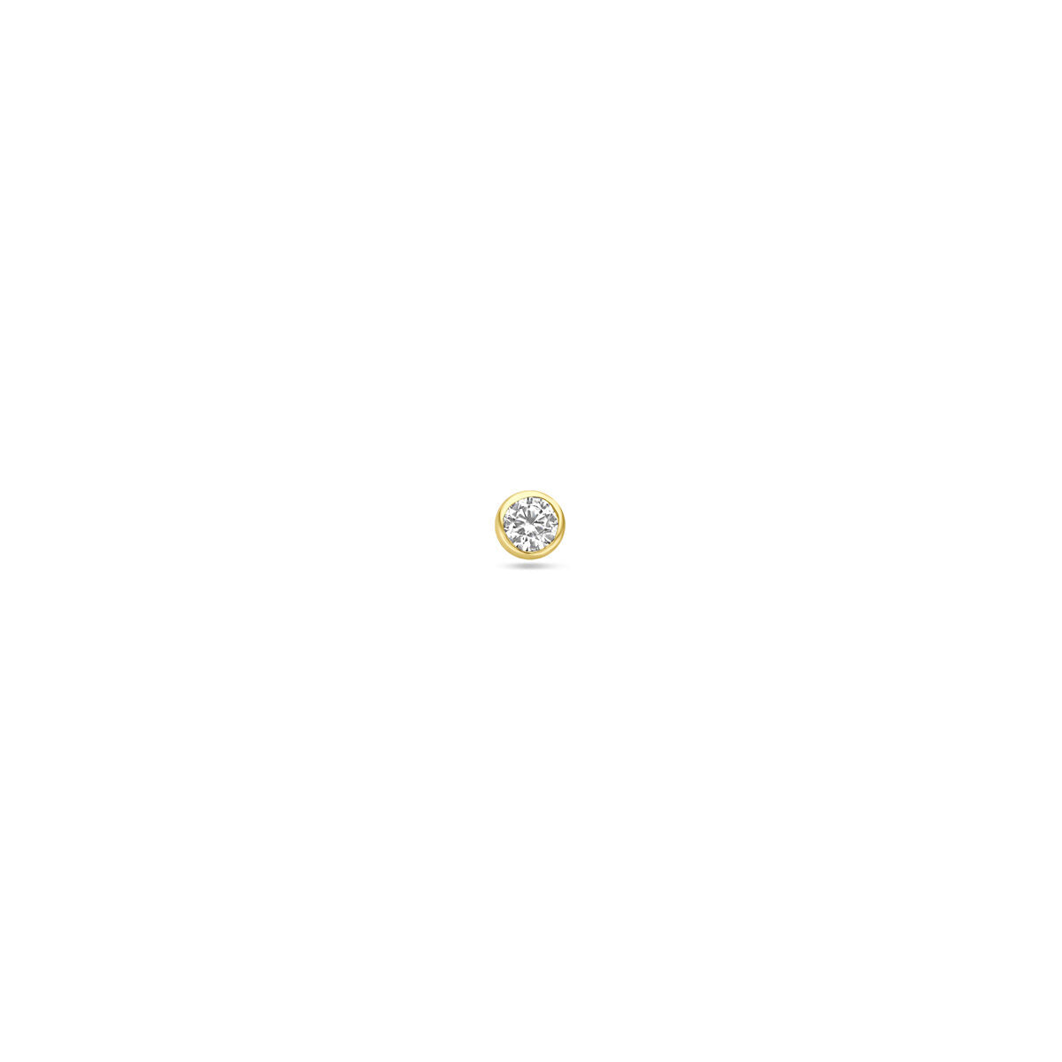 Fantasy Collection Flat back piercing zirkonia 3 mm 14K geelgoud