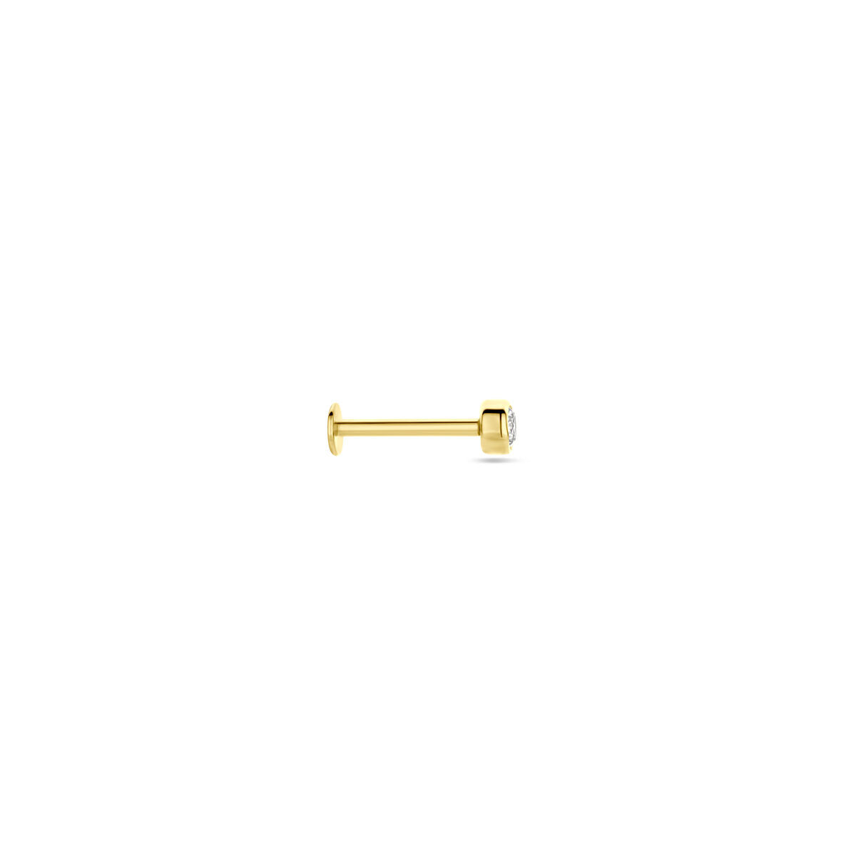 Fantasy Collection Flat back piercing zirkonia 3 mm 14K geelgoud