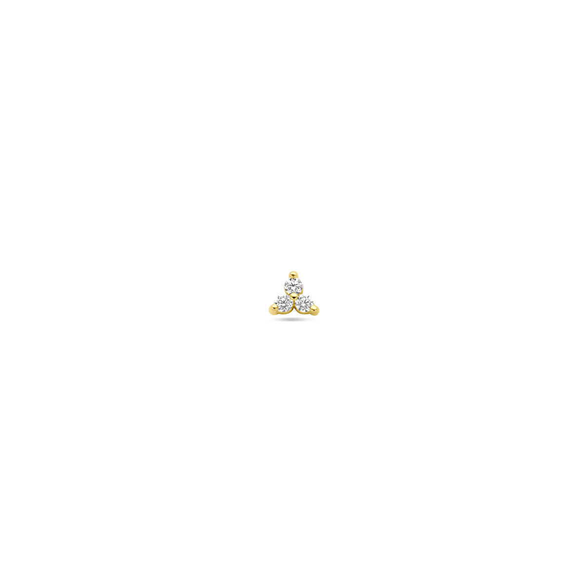 Fantasy Collection Flat back piercing zirkonia 3,5 mm 14K geelgoud