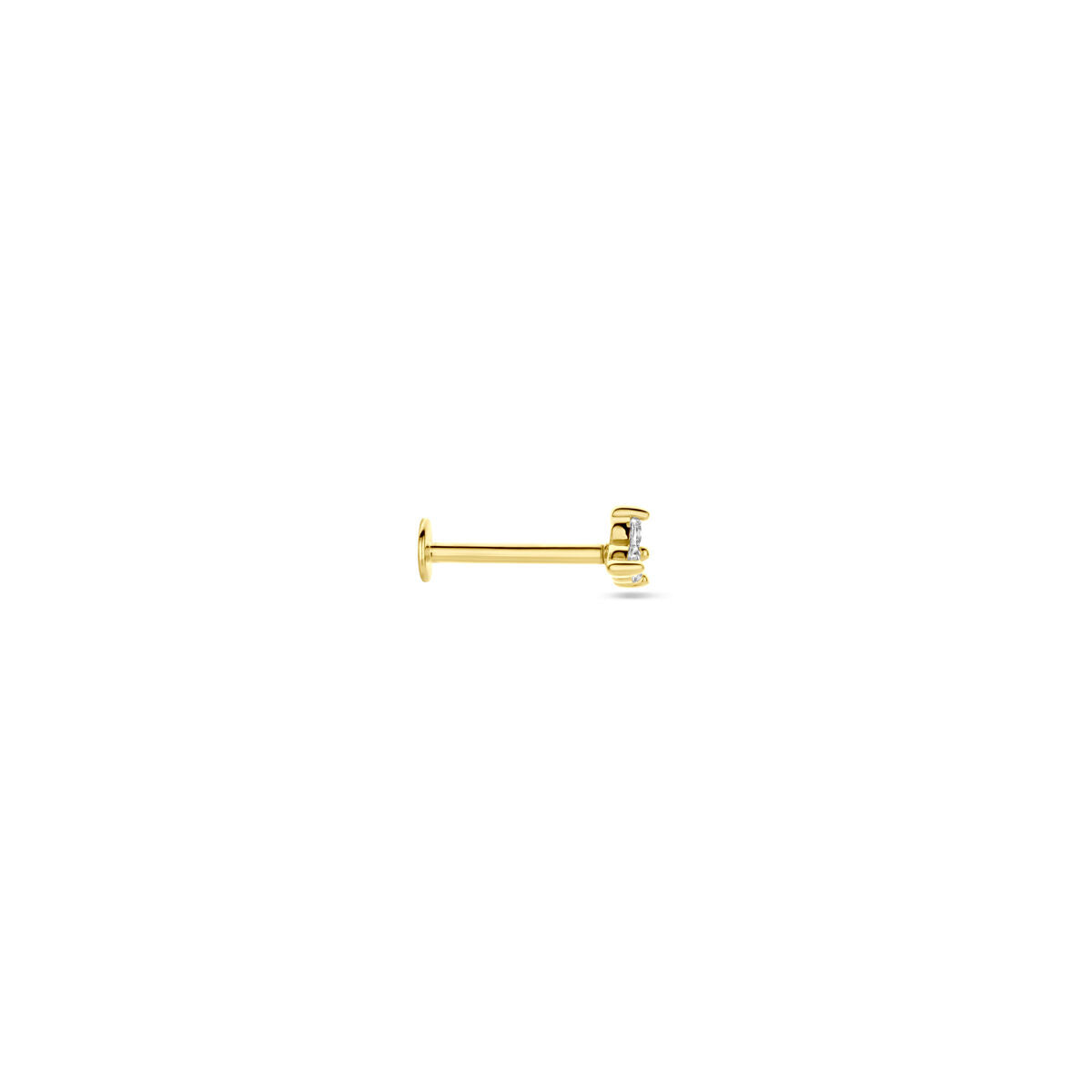 Fantasy Collection Flat back piercing zirkonia 3,5 mm 14K geelgoud