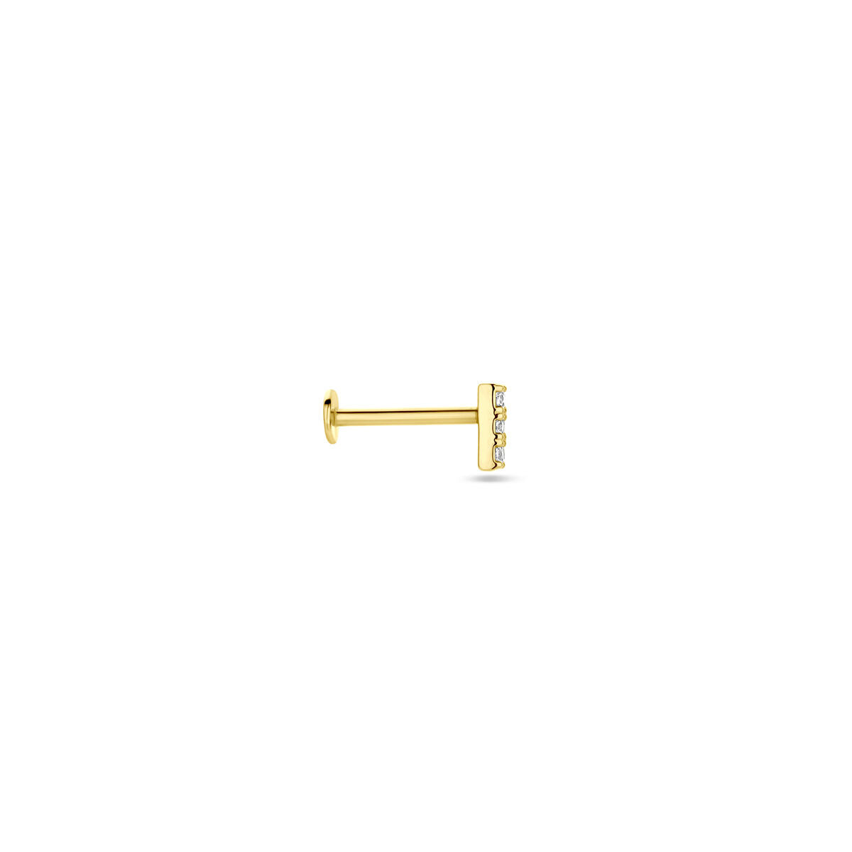 Fantasy Collection Flat back piercing zirkonia 5 mm 14K geelgoud