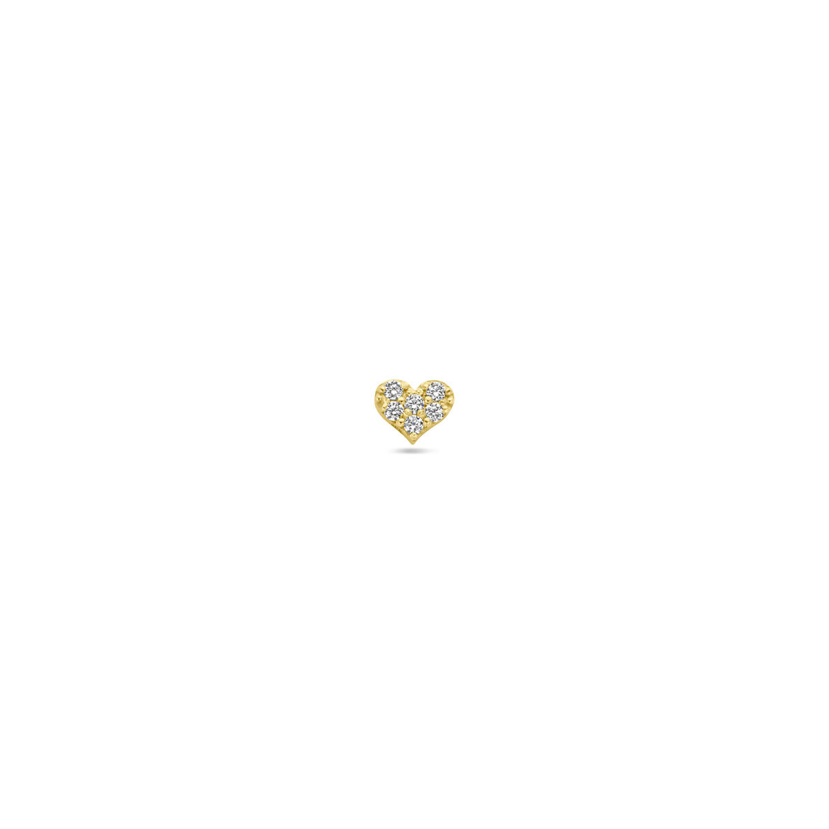 Fantasy Collection Flat back piercing hartje zirkonia 3,5 mm 14K geelgoud