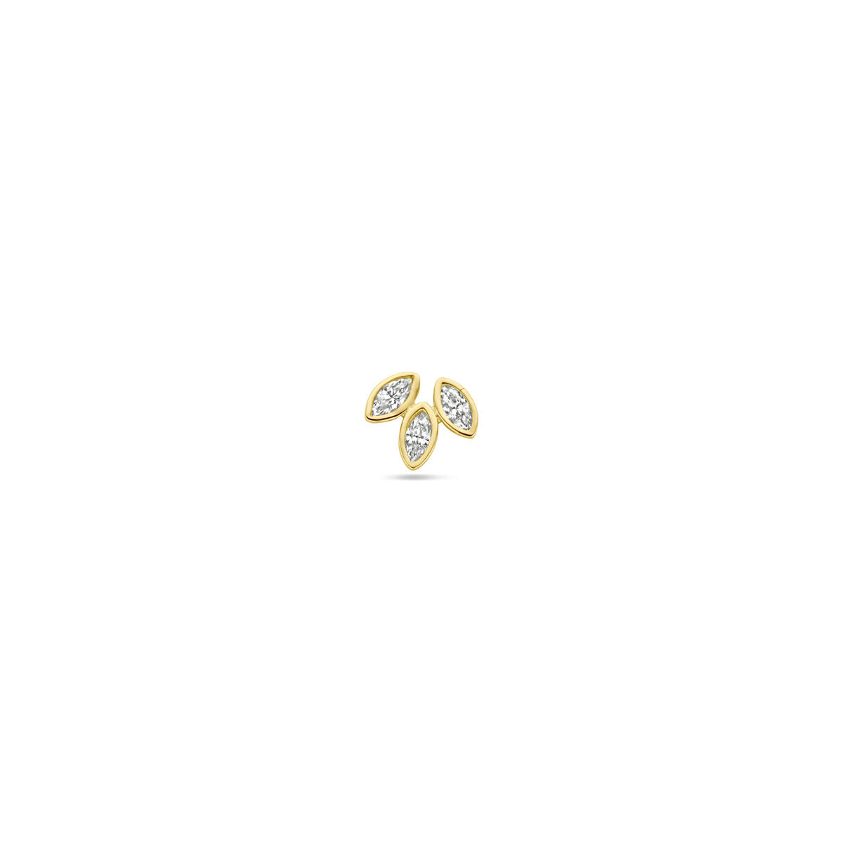Fantasy Collection Flat back piercing zirkonia 5,5 mm 14K geelgoud