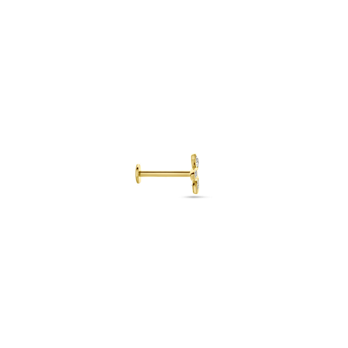 Fantasy Collection Flat back piercing zirkonia 5,5 mm 14K geelgoud