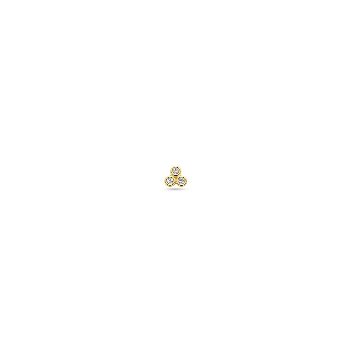 Fantasy Collection Flat back piercing zirkonia 3 mm 14K geelgoud