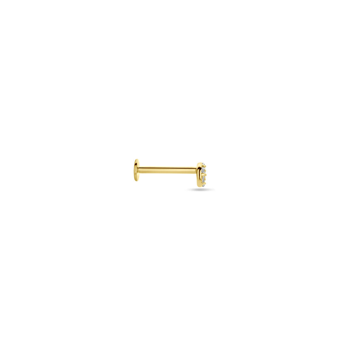 Fantasy Collection Flat back piercing zirkonia 3,5 mm 14K geelgoud