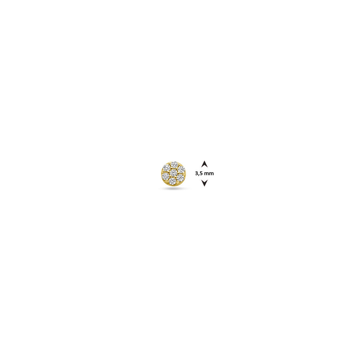 Fantasy Collection Flat back piercing zirkonia 3,5 mm 14K geelgoud